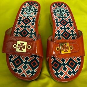 Orange Patent Tory Burch Clogs 6M